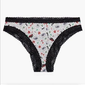 Savage X Fenty Cotton Cheeky undies *Tis the savage II Holiday print and black